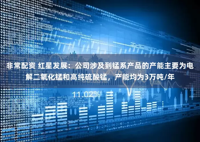 非常配资 红星发展：公司涉及到锰系产品的产能主要为电解二氧化锰和高纯硫酸锰，产能均为3万吨/年
