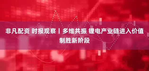 非凡配资 时报观察丨多维共振 锂电产业链进入价值制胜新阶段